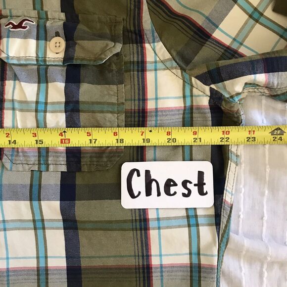 Hollister Olive Green Plaid Cotton Long Sleeve Hoodie Mens Shirt NEW - XL - Picture 5 of 8